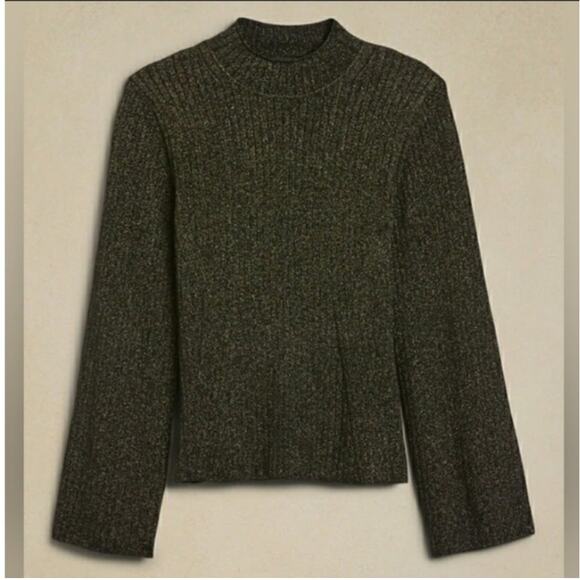Banana Republic Lena Metallic Sweater Lurex Flare Black Size Small NWT Holiday - Picture 1 of 11